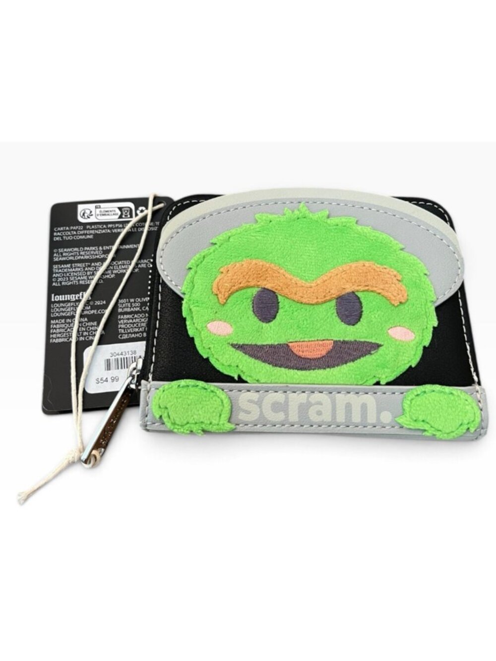 Loungefly Oscar The Grouch Sesame Street Scram Wallet SeaWorld Exclusive NWT